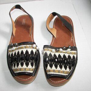 Barneys New York women's  slingback sandals size 38 with beads and cut glass